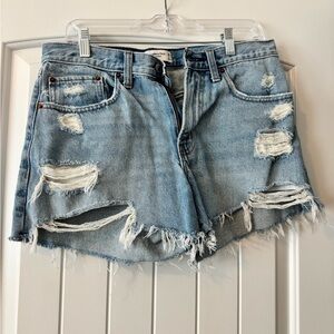 Distressed Denim Shorts